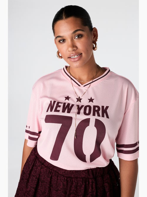 Ms mode jersey oversize à imprimé sportif - Kiabi Ms mode jersey oversize à imprimé sportif - Kiabi
