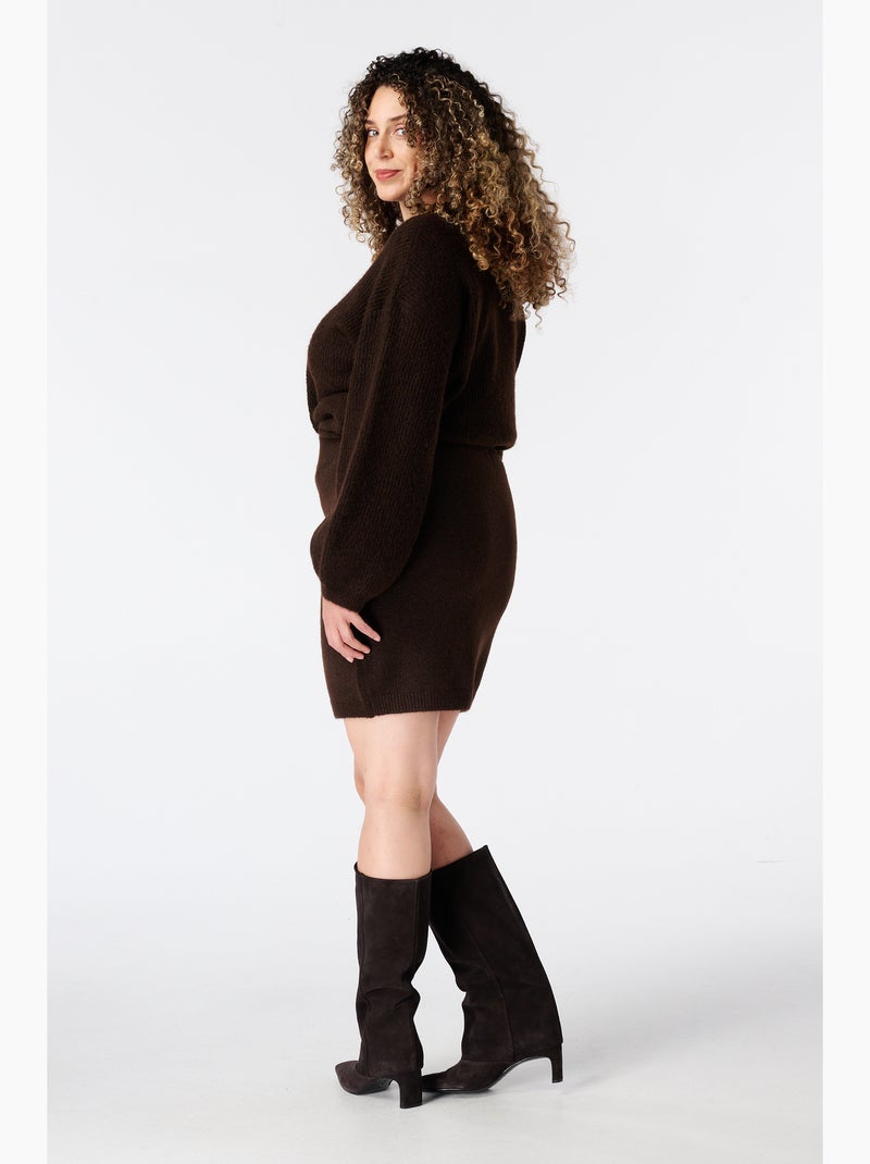 Ms mode jupe courte en maille Marron foncé - Kiabi