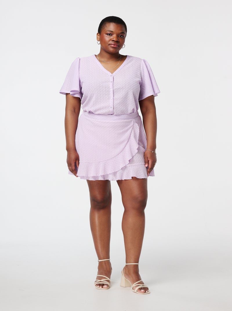MS MODE Jupe Jupe-culotte à structure tissée Violet clair - Kiabi