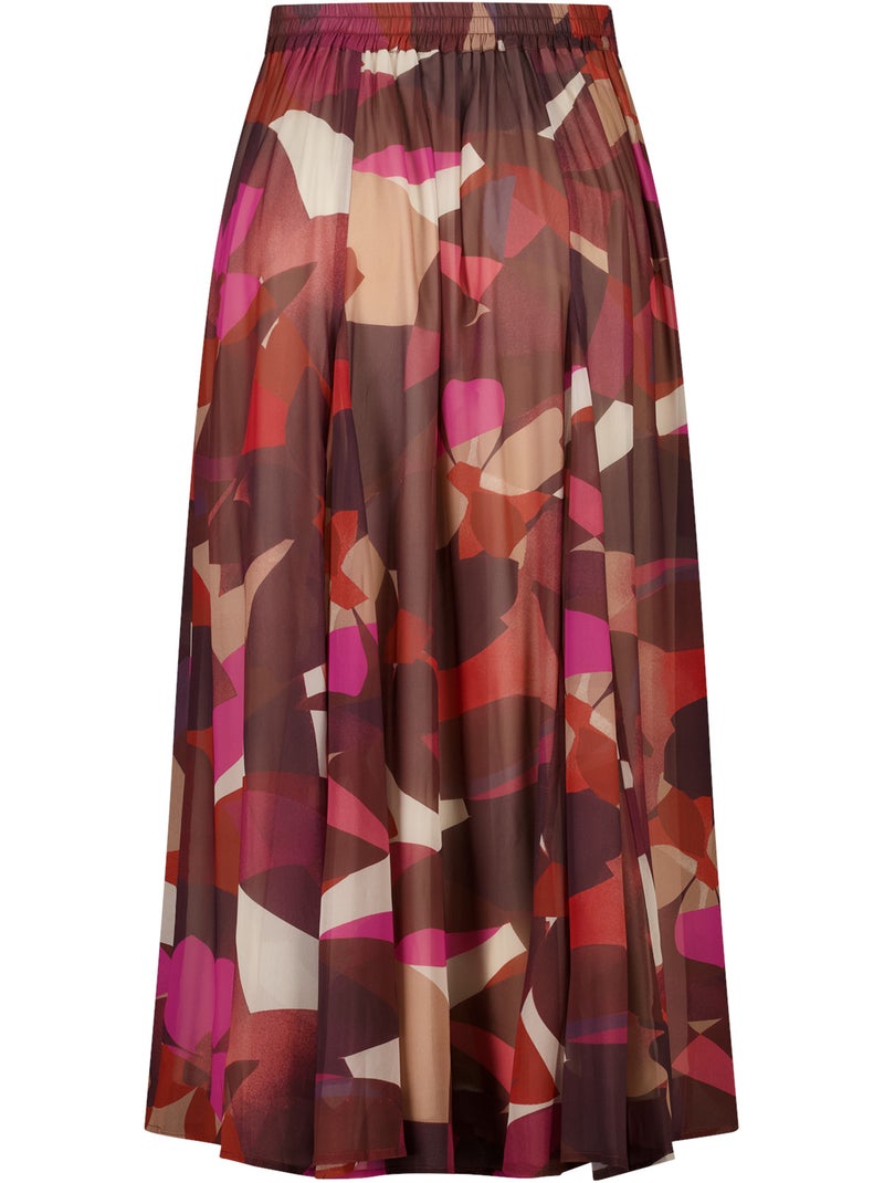 Ms Mode Jupe jupe midi avec imprimé Orange mandarine - Kiabi