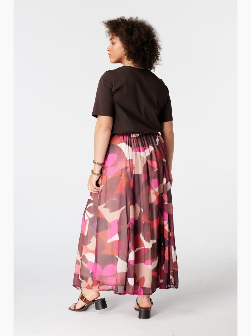 Ms Mode Jupe jupe midi avec imprimé Orange mandarine - Kiabi