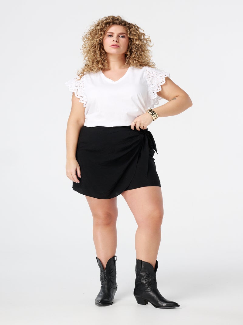 MS MODE Jupe Jupe-short enveloppante Noir - Kiabi