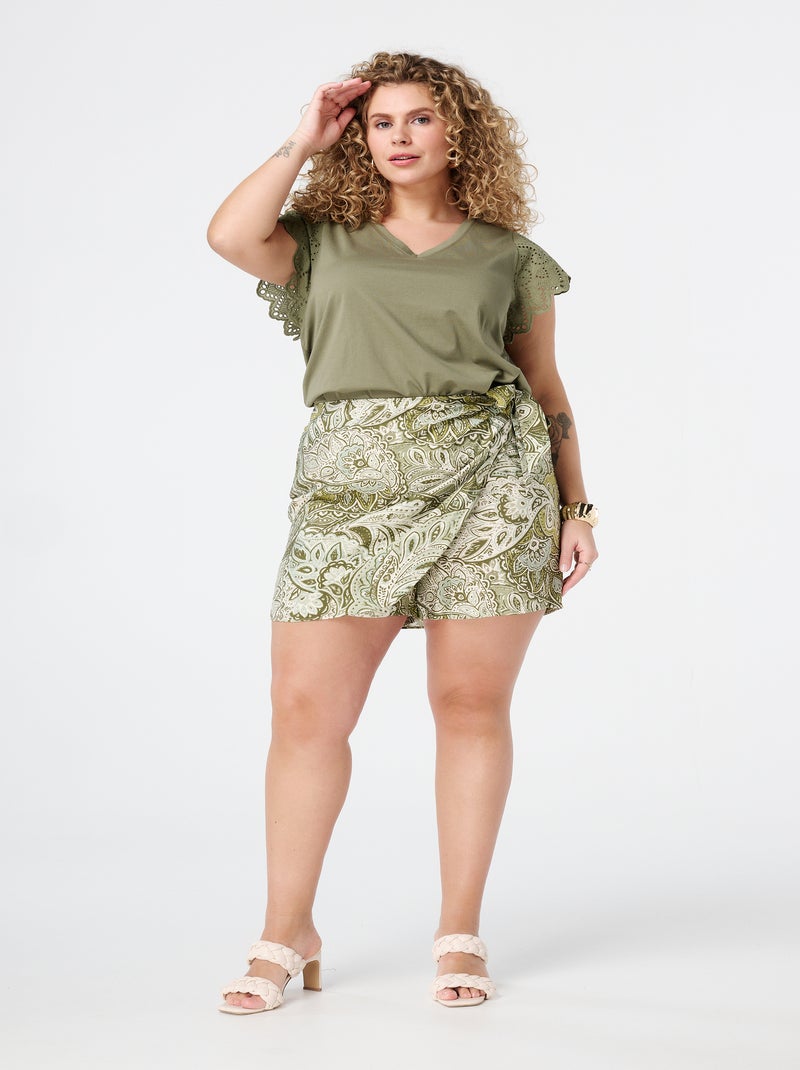 MS MODE Jupe Jupe-short enveloppante Vert - Kiabi