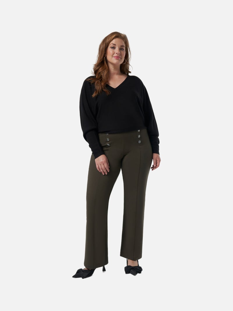 MS MODE Legging Legging boutonné Kaki - Kiabi