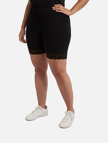 MS MODE Legging Lot de 2 Legging court à dentelle