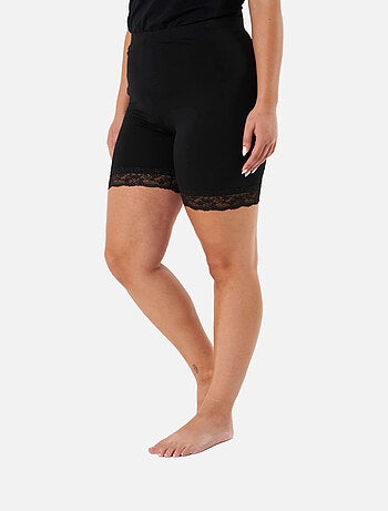 MS MODE Legging Lot de 2 leggings courts avec dentelle