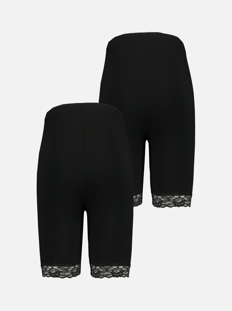 Ms mode lot de 2 legging court à dentelle Noir - Kiabi