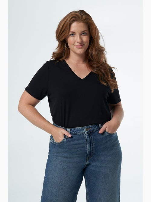 Ms mode lot de 2 t-shirts avec col en v - Kiabi