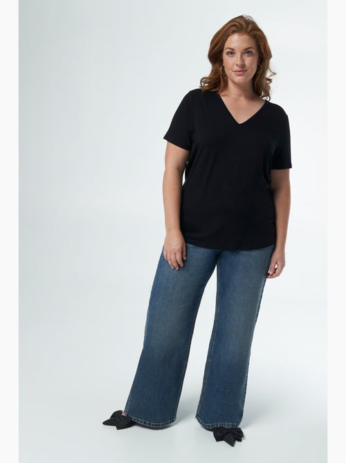 Ms mode lot de 2 t-shirts avec col en v - Kiabi
