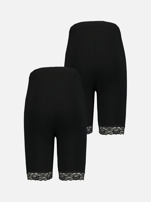 Ms mode lot de 2 leggings courts avec dentelle - Kiabi Ms mode lot de 2 leggings courts avec dentelle - Kiabi