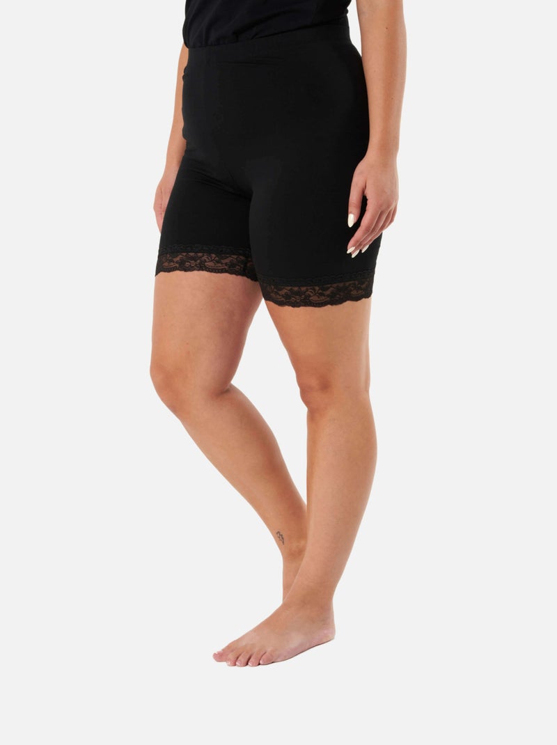 Ms mode lot de 2 leggings courts avec dentelle Noir - Kiabi