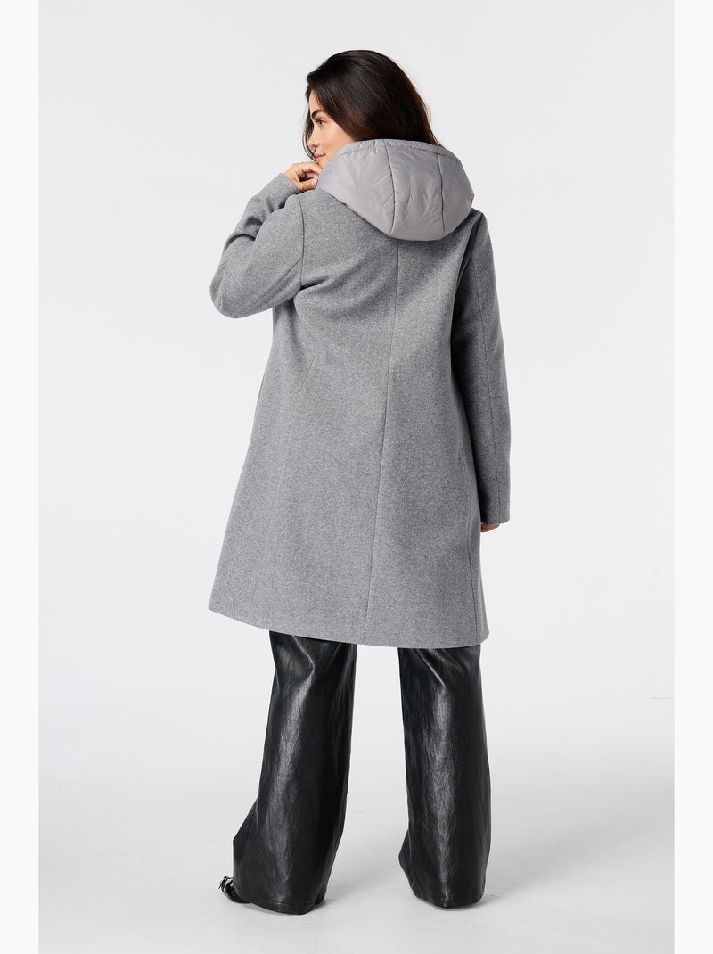 Ms mode manteau à capuche gris anthracite - Kiabi
