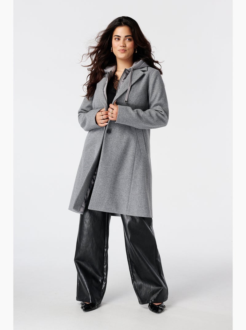 Ms mode manteau à capuche gris anthracite - Kiabi