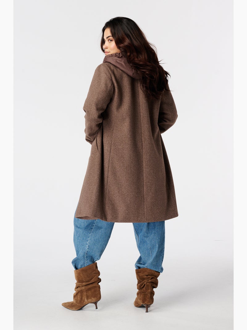 Ms mode manteau à capuche Marron chocolat - Kiabi