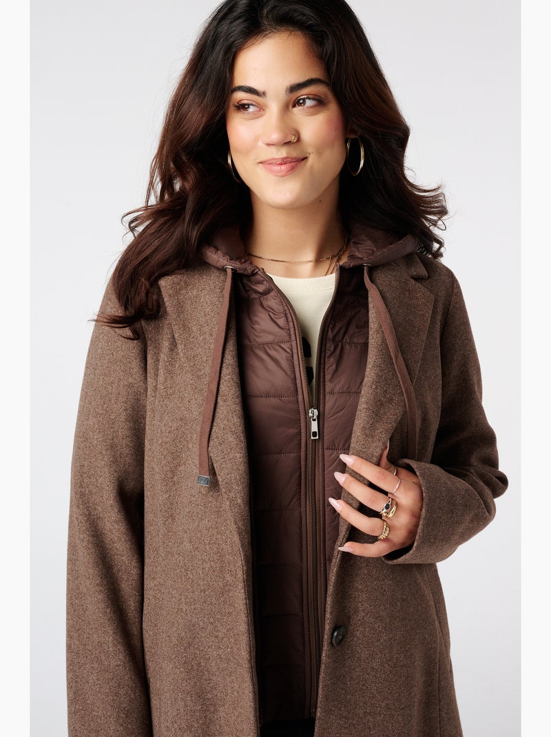 Ms mode manteau à capuche Marron chocolat - Kiabi