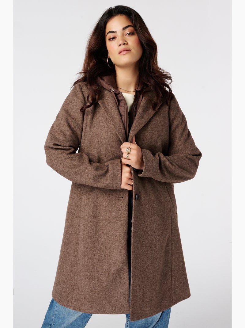Ms mode manteau à capuche Marron chocolat - Kiabi