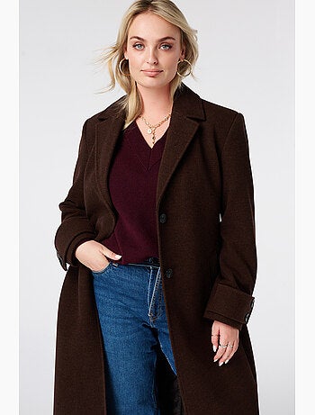Ms mode manteau à fermeture boutonnée