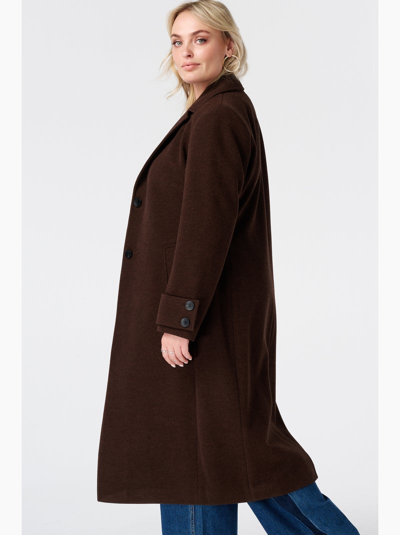 Ms mode manteau à fermeture boutonnée Marron chocolat - Kiabi