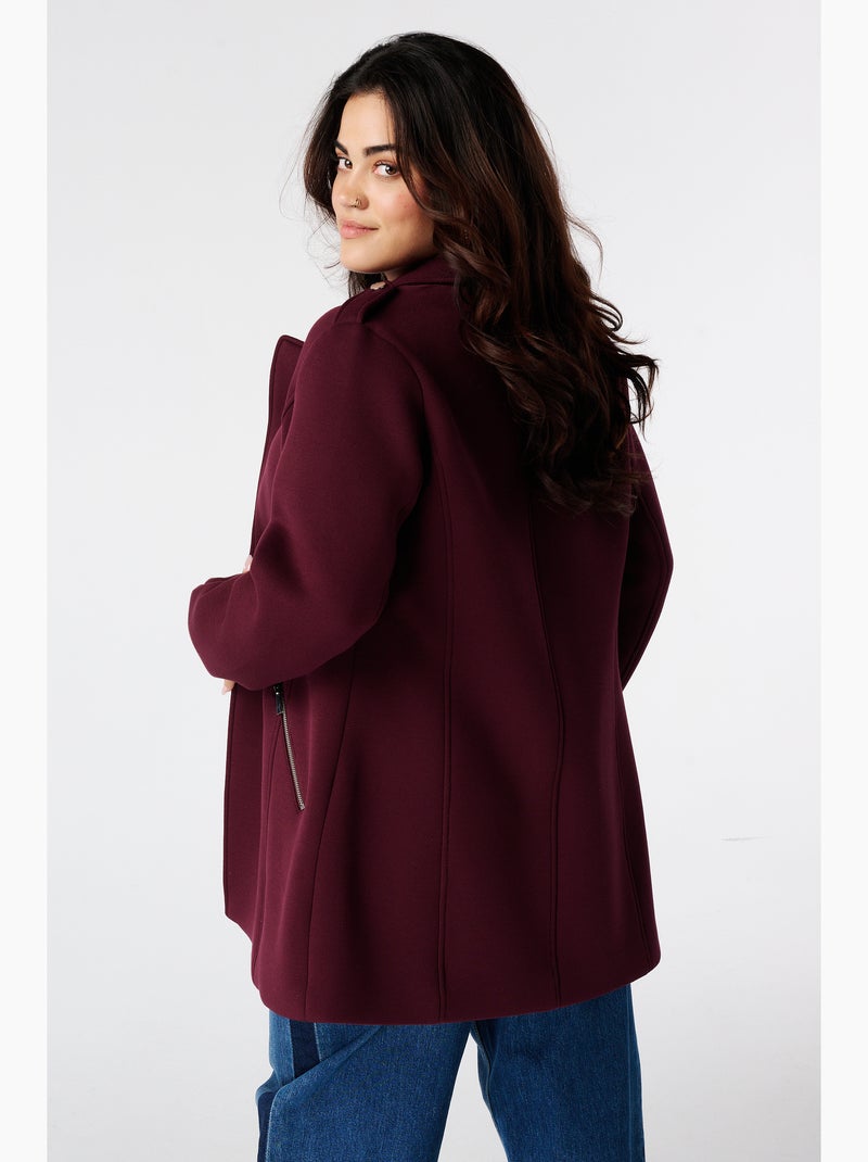 Ms mode manteau à fermeture éclair Bordeaux - Kiabi