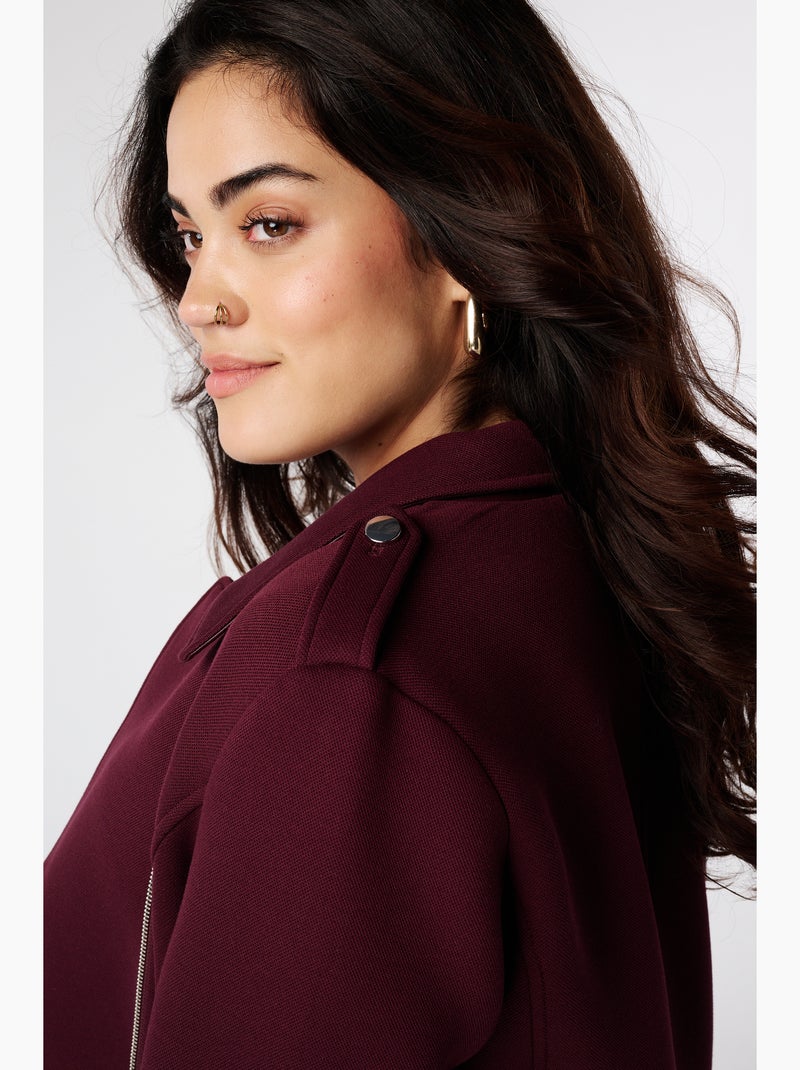 Ms mode manteau à fermeture éclair Bordeaux - Kiabi