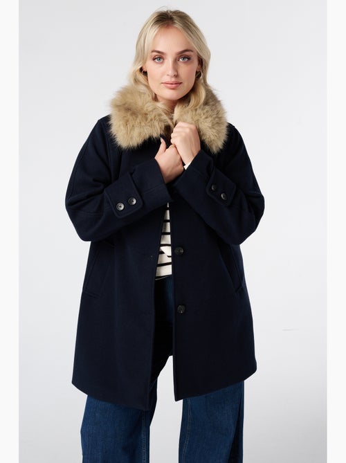 Ms mode manteau avec col en fausse fourrure - Kiabi