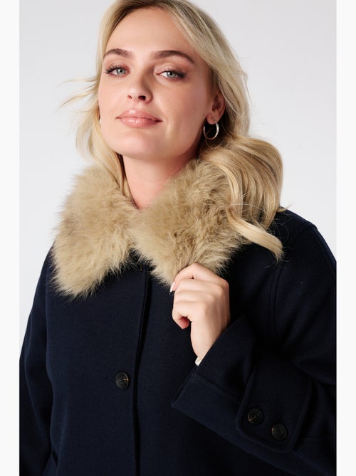 Ms mode manteau avec col en fausse fourrure - Kiabi