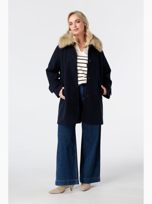 Ms mode manteau avec col en fausse fourrure - Kiabi