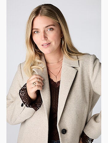 Ms mode manteau court à boutons