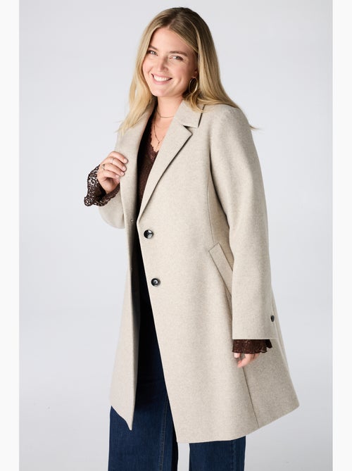 Ms mode manteau court à boutons - Kiabi