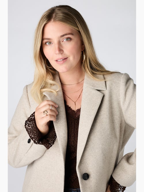 Ms mode manteau court à boutons - Kiabi
