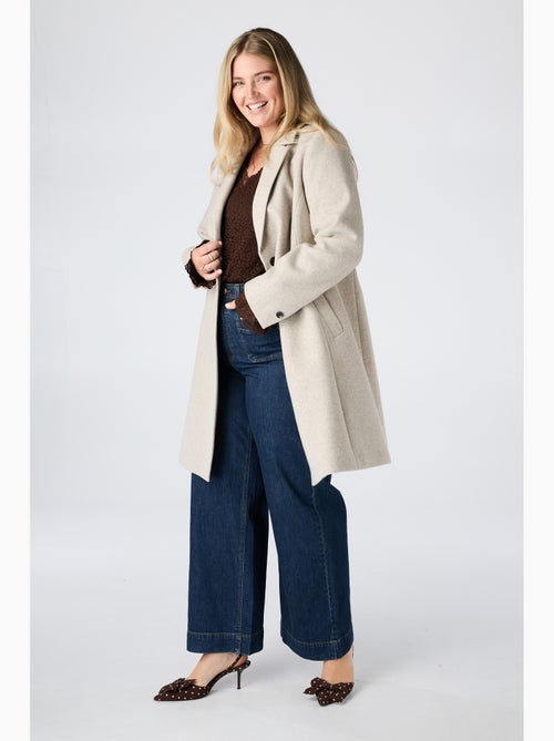 Ms mode manteau court à boutons - Kiabi