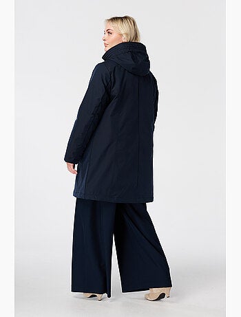 Ms mode manteau long doublé avec capuche