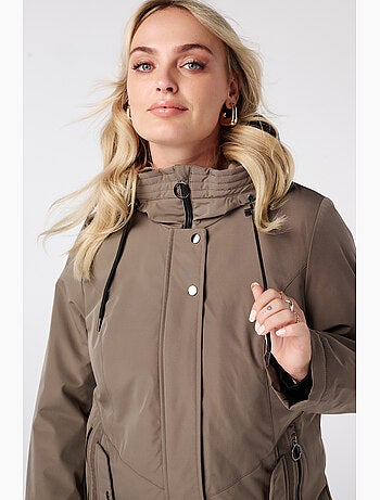 Ms mode manteau long doublé avec capuche