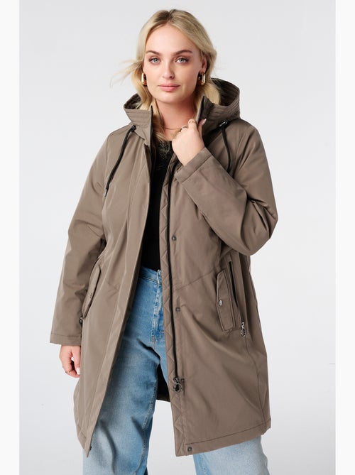 Ms mode manteau long doublé avec capuche - Kiabi