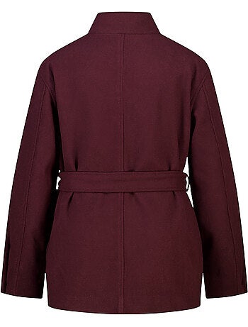 Ms mode manteau mi long avec col montant