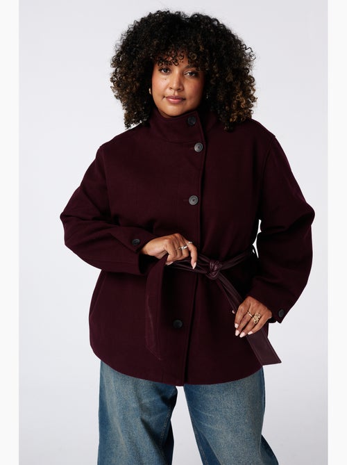Ms mode manteau mi long avec col montant - Kiabi
