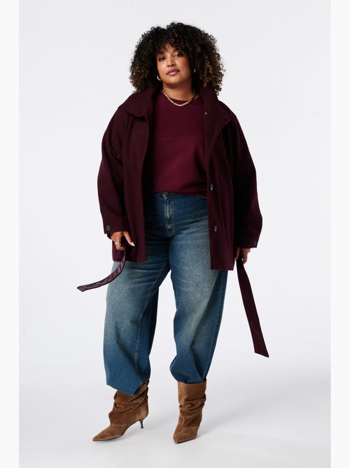 Ms mode manteau mi long avec col montant - Kiabi