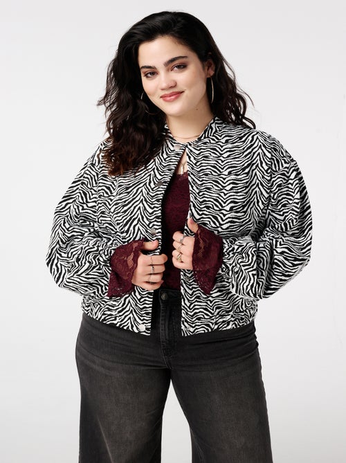 MS MODE Manteaux Blouson bomber zèbre - Kiabi
