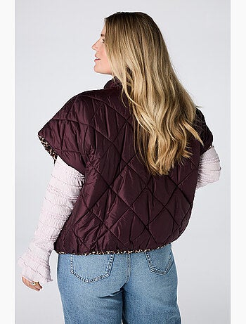Ms mode manteaux bodywarmer matelassée réversible
