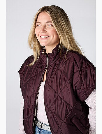 Ms mode manteaux bodywarmer matelassée réversible