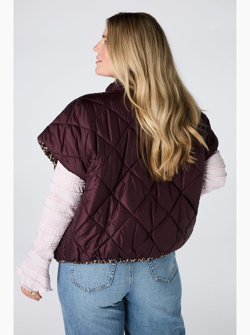 Ms mode manteaux bodywarmer matelassée réversible Bordeaux - Kiabi
