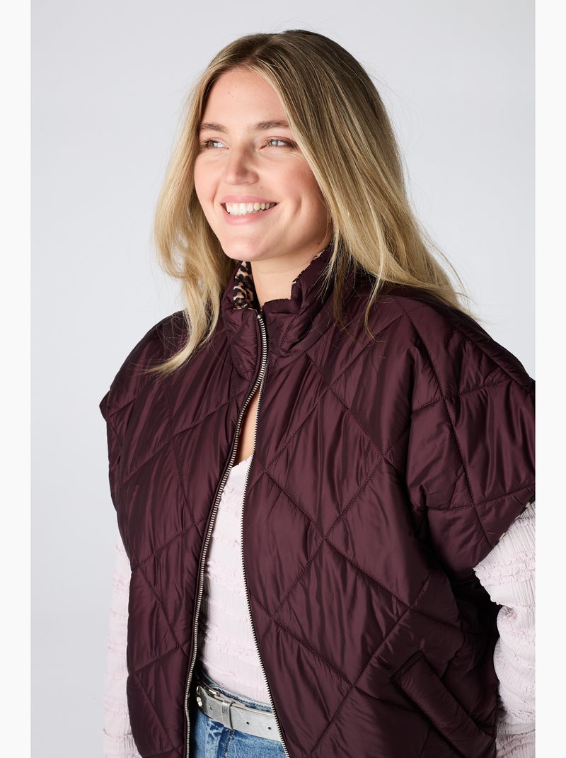 Ms mode manteaux bodywarmer matelassée réversible Bordeaux - Kiabi