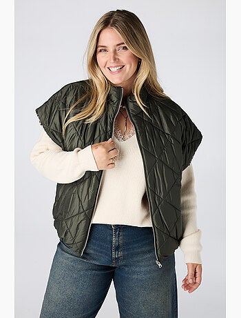 Ms mode manteaux bodywarmer matelassée réversible