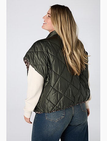 Ms mode manteaux bodywarmer matelassée réversible