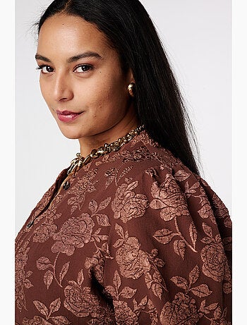 MS MODE Manteaux Bomber avec imprimé fleurs 3D