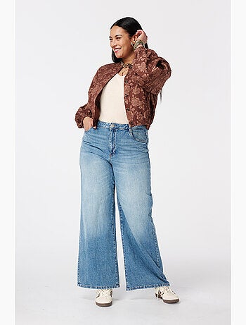 MS MODE Manteaux Bomber avec imprimé fleurs 3D