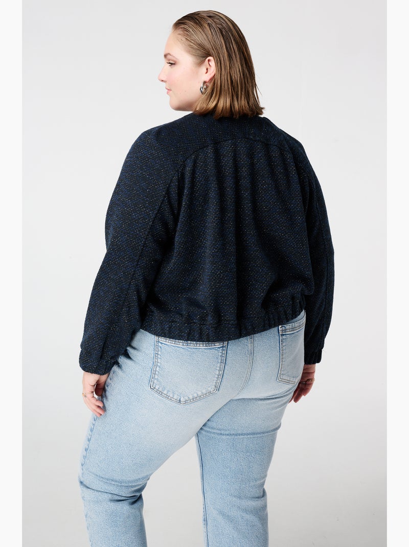 MS MODE Manteaux Bomber avec lurex Bleu marine - Kiabi