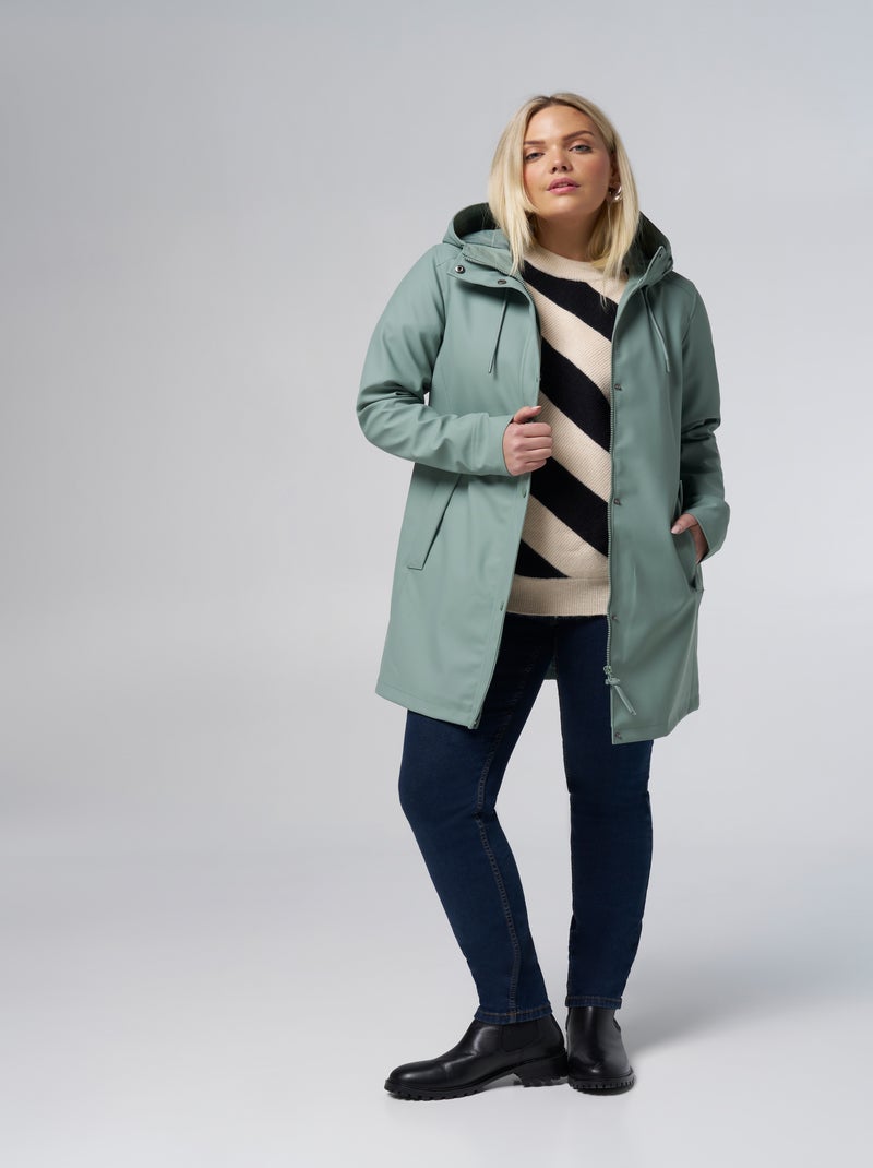 MS MODE Manteaux Mackintosh avec capuche Bleu gris - Kiabi