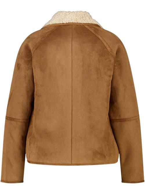 Ms Mode Manteaux manteau aspect suédine avec col en teddy - Kiabi Ms Mode Manteaux manteau aspect suédine avec col en teddy - Kiabi