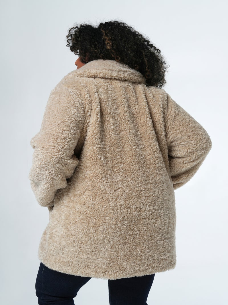 MS MODE Manteaux Manteau en tissu peluche Blanc nacré - Kiabi